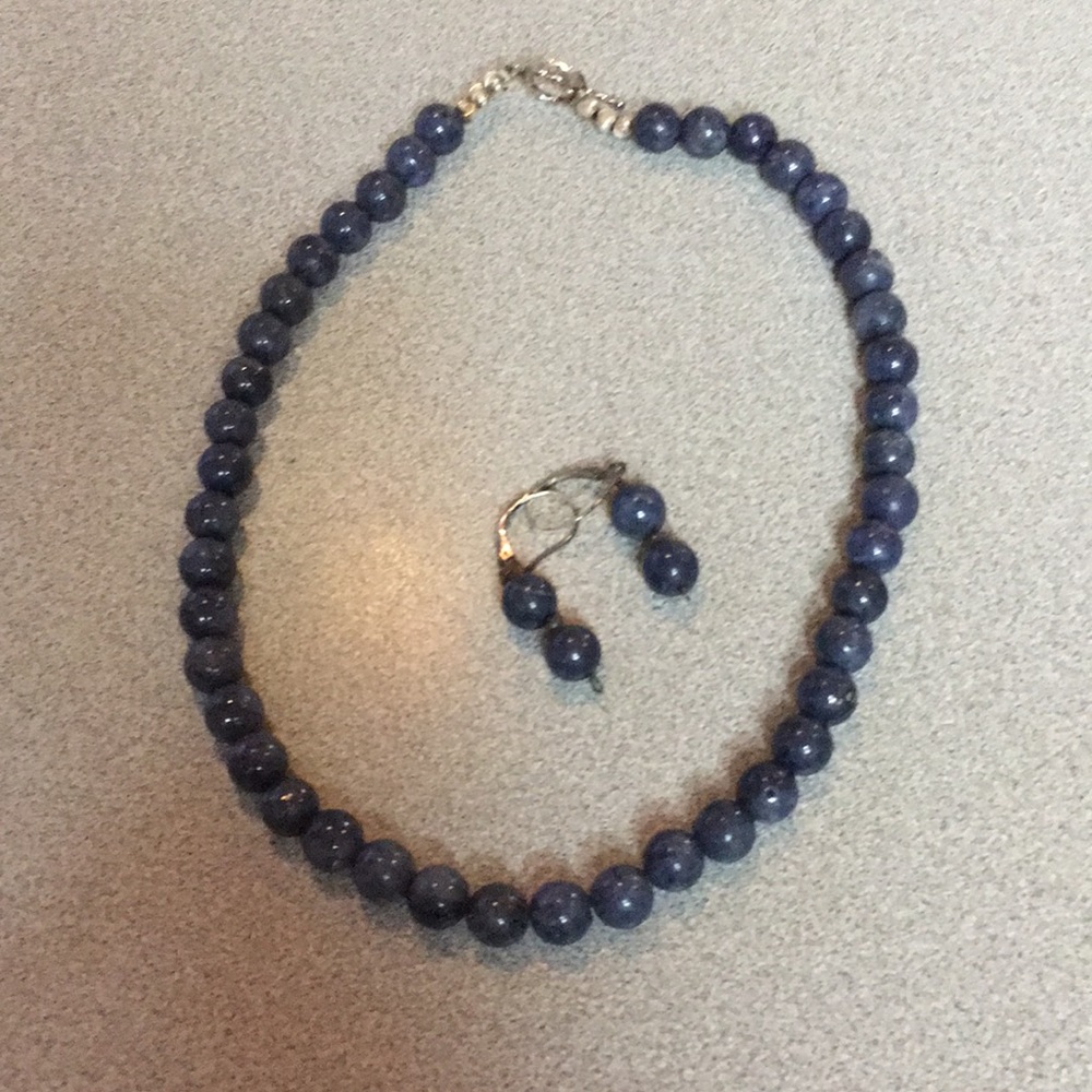 Lapis necklace and earrings